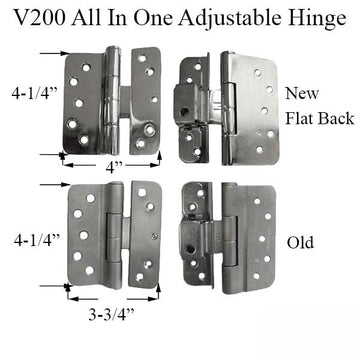 V200 Left Hand All-In-One Adjustable Hinge, New Style - Choose Your Color